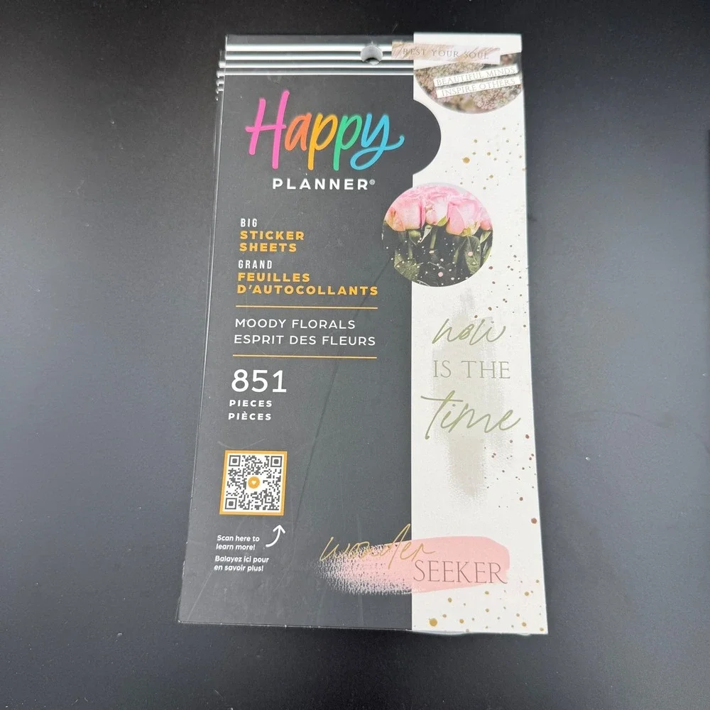 Happy Planner Sticker Book Bundle 8pc Moody Florals Bright Essentials Seasonal